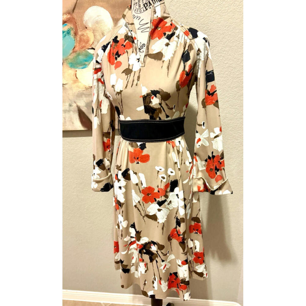 Vintage Jrerel of Texas Maxi Dress Polyester Floral Watercolor See Measurements